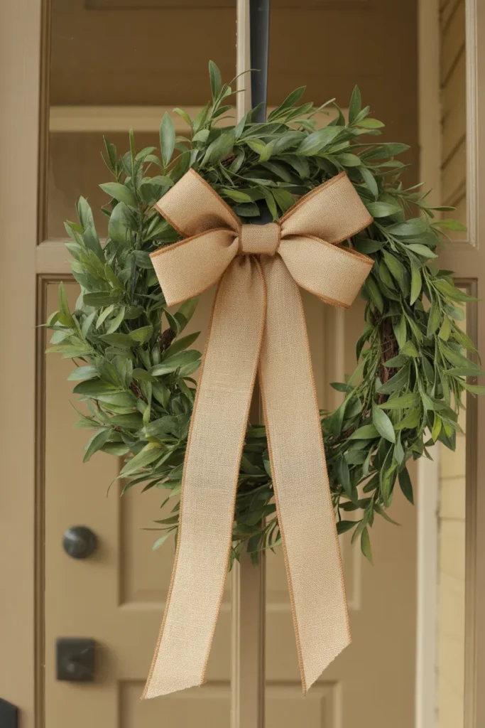 Burlap Bow Wreath