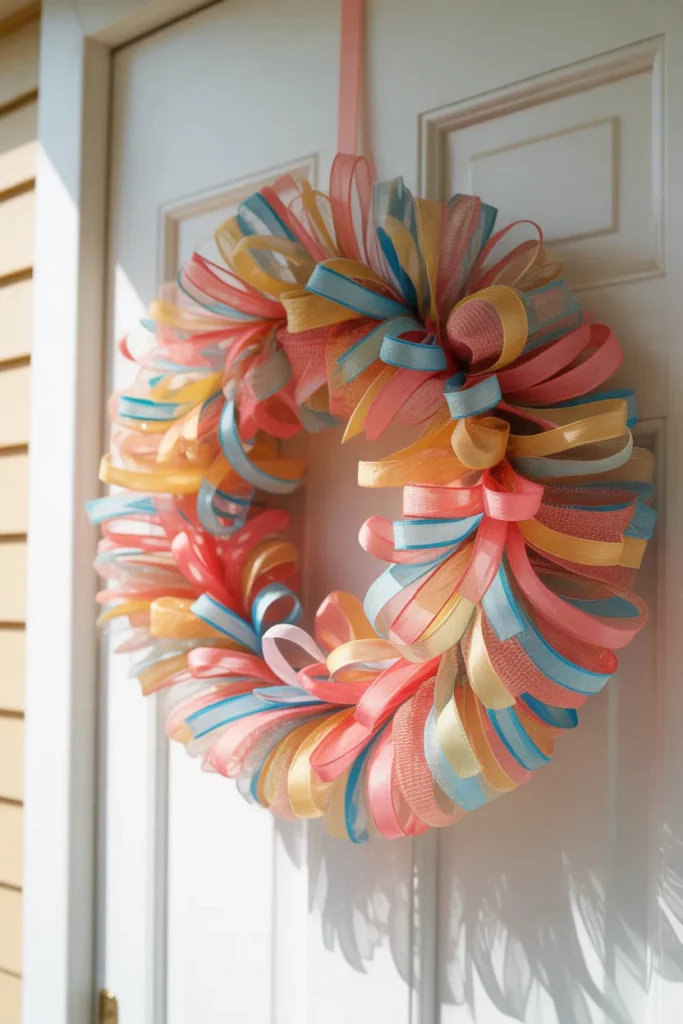Colorful Ribbon Wreath