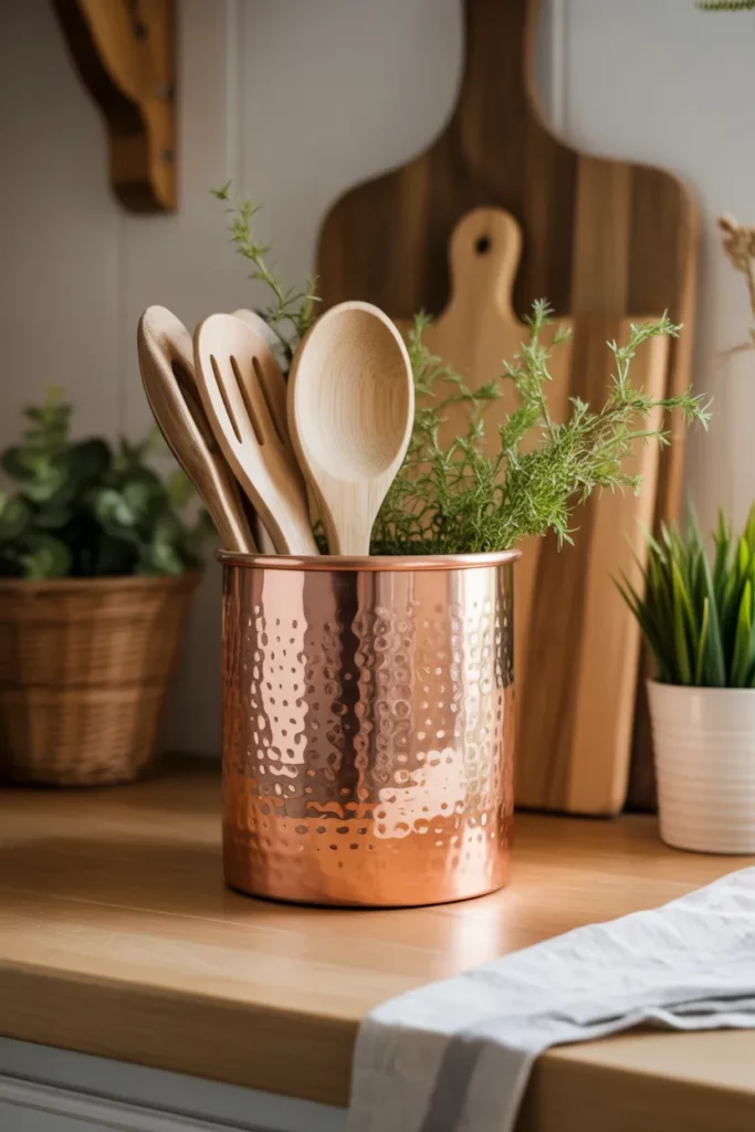 Copper Utensil Holder