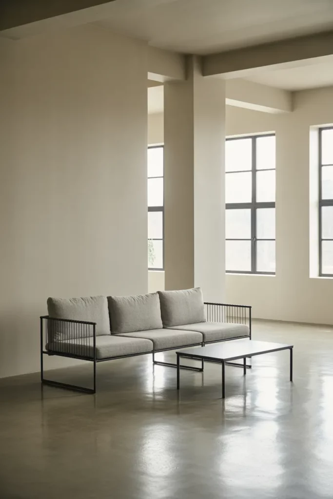 Metal-Framed Sofa