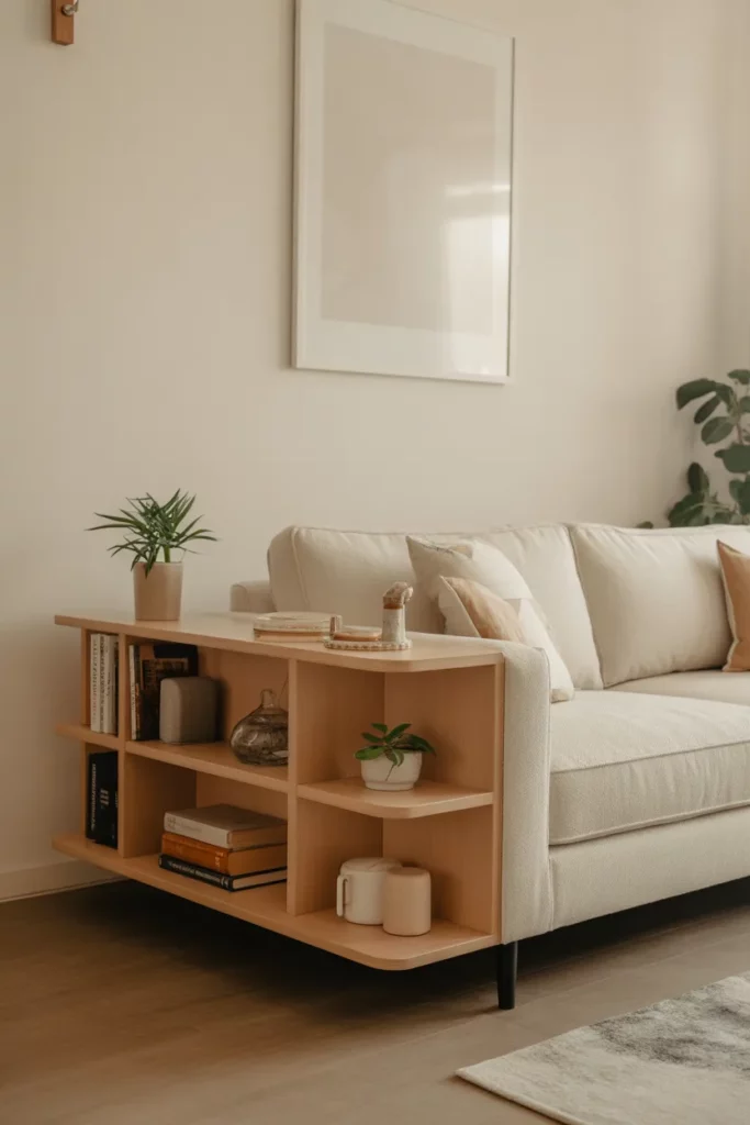 Sofa With Built-In Shelves